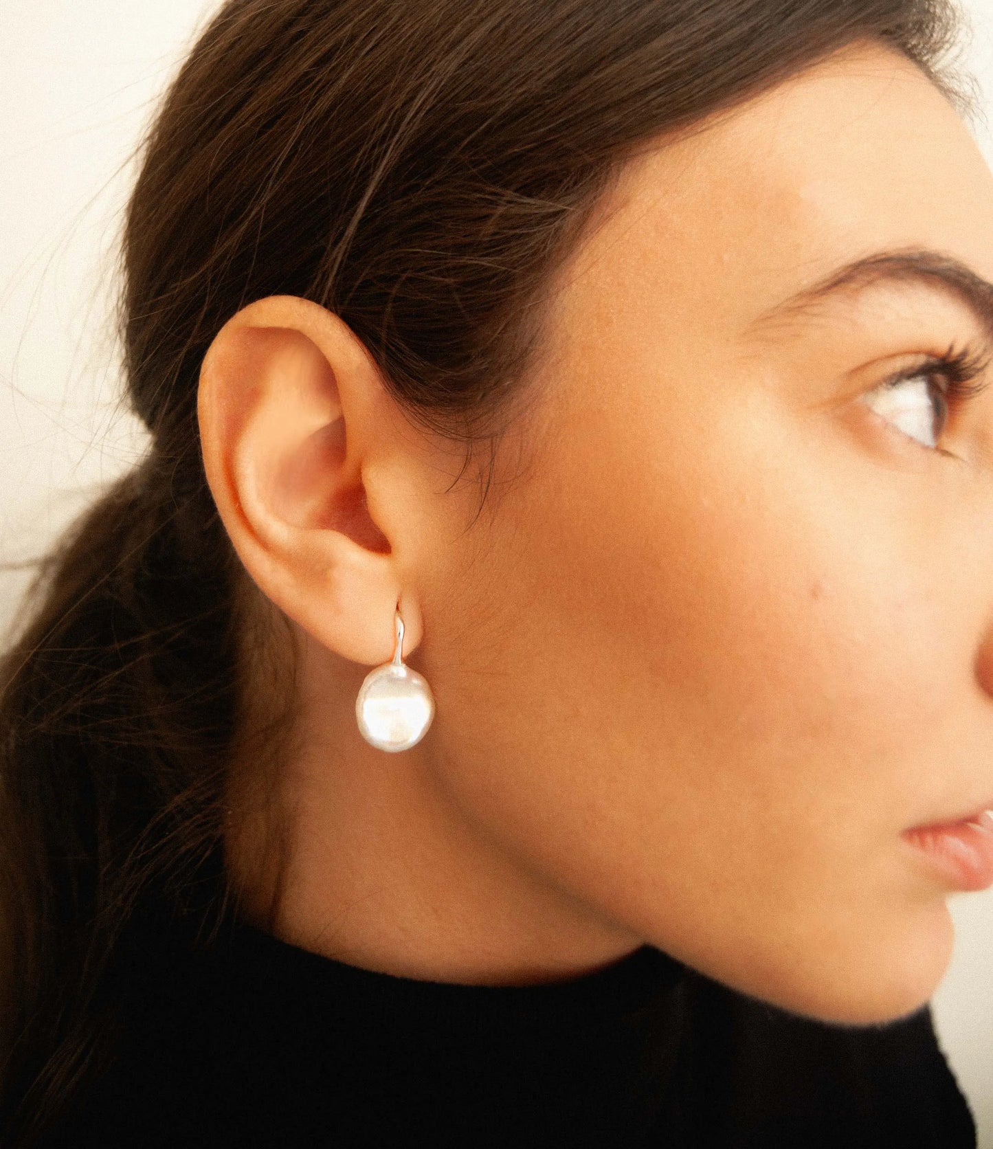 Baroque Pearl Drop Earring/ White Gold Antonella Vermont